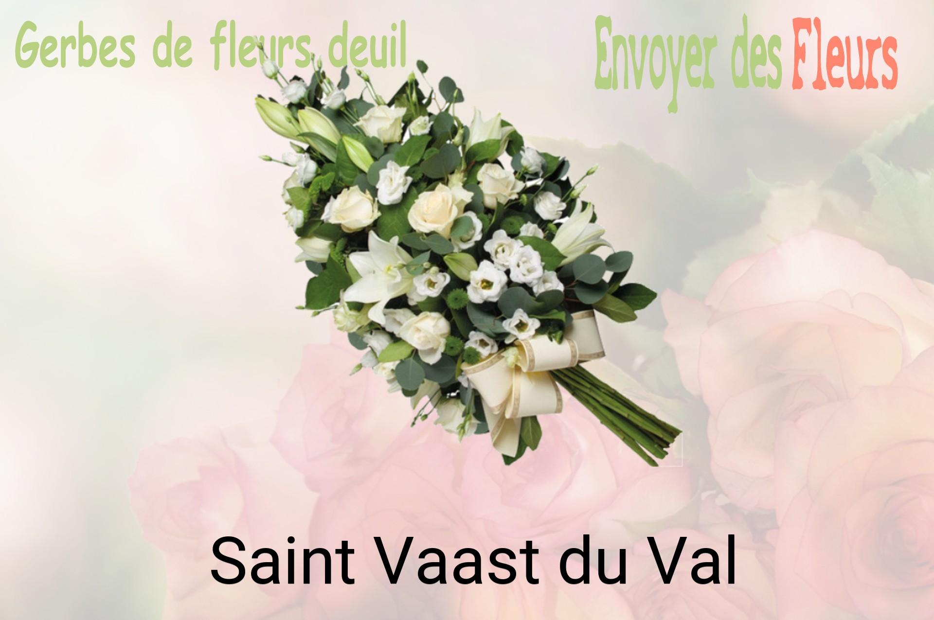 Gerbe de fleurs de deuil livrée à Saint-Vaast-du-Val